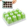 Seedling Starter Trays Seed Starter Kit 12-Cells Silicone Reusable Germination Tray for Garden Greenhouse Backyard Planting