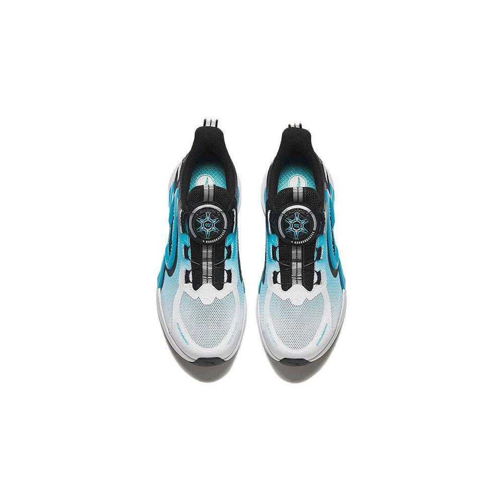 Anta Kids Monthly Physical Test Shock Absorbing Wear Resistant Rebound Low Top Running Shoes Kids Running Shoes White Blue Black A312425599-2