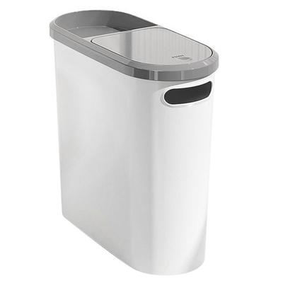 Good-Slim Plastic Trash Can With Lid Space-Saving Bin For Kitchen Living Room, Press-Top Large Capacity Stylish Waste Basket