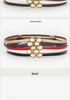 Ladies' Pearl Inlaid Adjustable Genuine Leather Belt - Trendy and Versatile for Dresses & Pants