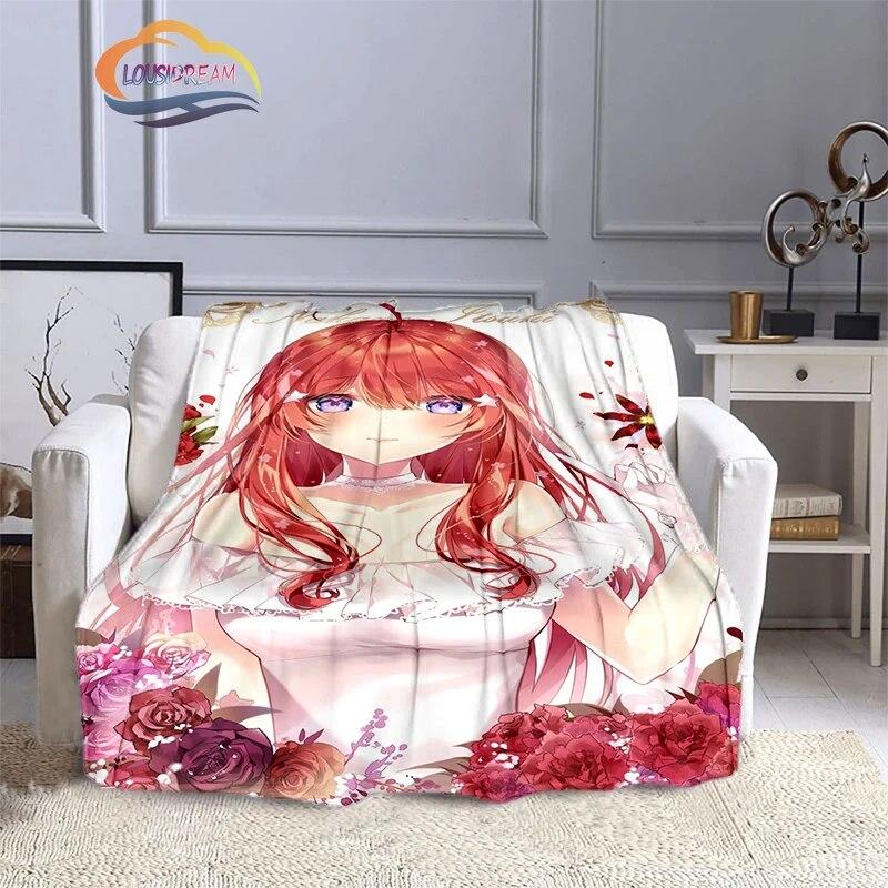 Comic The Quintessential Quintuplets Cashmere Blanket Sexy Anime Girl Flannel Blanke Portable Warm Camping  Soft skin