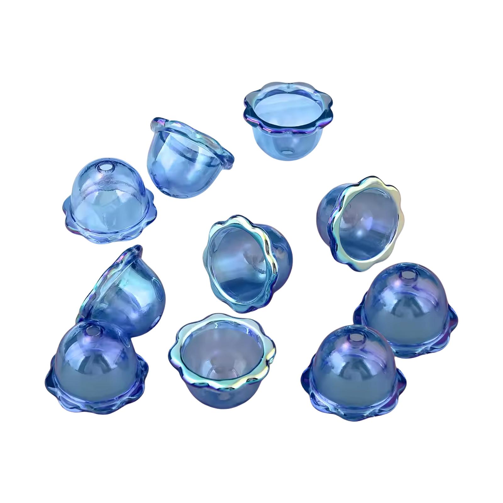 

10 шт. Многолепестковые акриловые колпачки для бусин в форме цветка, украшение для изготовления ювелирных изделий своими руками и разноцветные аксессуары для ветряных колокольчиков синий