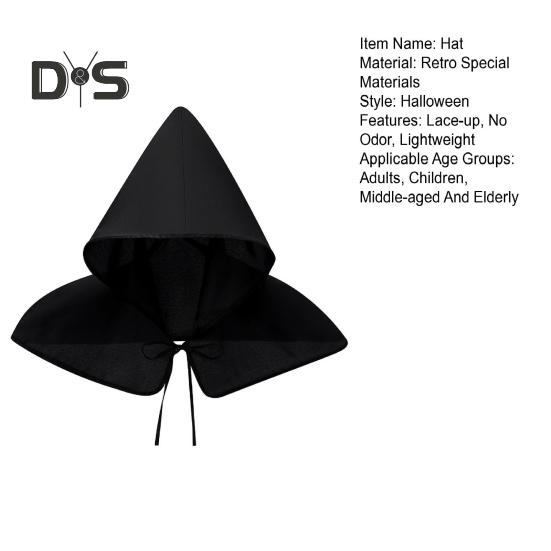 Halloween Hat Retro Steampunk Cosplay Hat Lace-up Shawl Cap Wizard Sorceress Role Play Haunted House Carnival Party Costume