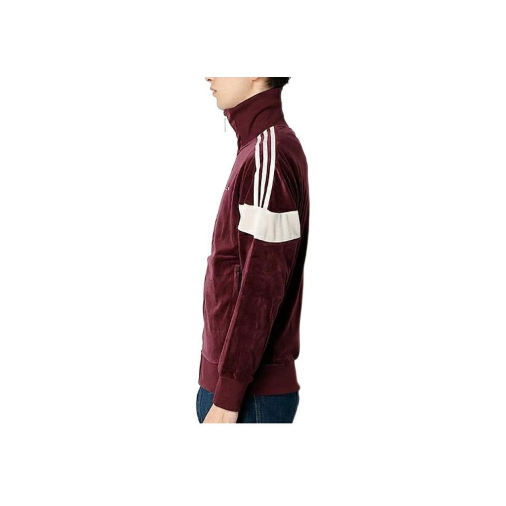 Adidas Originals Trefoil Letter Logo Print Three-Stripe Jacket Men Jackets Red BR2284