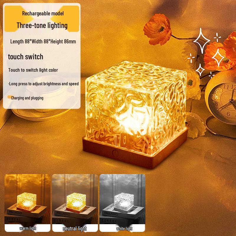 Romantic Ripple Night Light: High-Value Bedside Lamp for Couples' Atmosphere