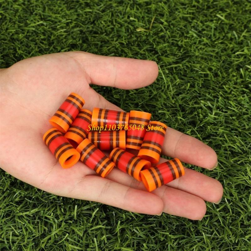 10Pcs Golfing Tapered Ferrules Fit 0.35Inch 0.37Inch Tapered and Parallel Shafts Colorful Striped Golfing Iron Ferrules