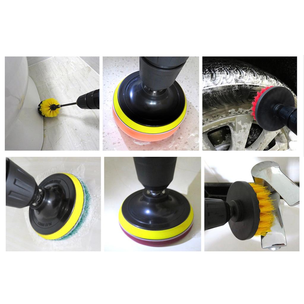 Set of 12 cleaning elements for screwdriver + Set of 5 wire brushes for screwdriver