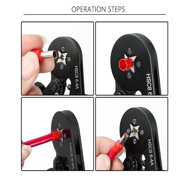 Ferrule Crimping Tool, Self-Adjusting Hexagonal Wire Crimper Plier Ye 16-6E For Awg 20-5(0.5-16Mm²) ,Ratchet Wire Crimping Tool