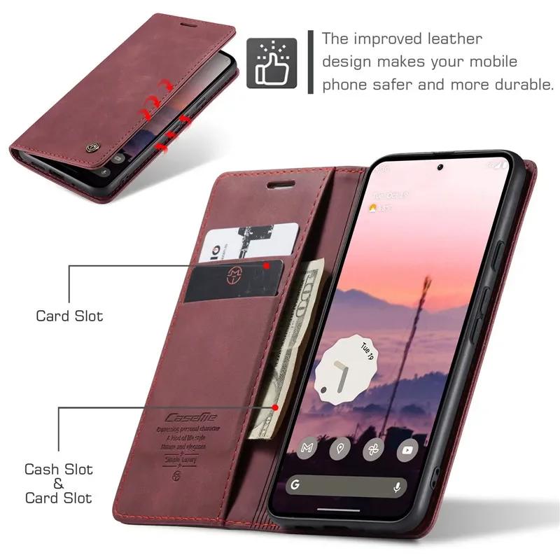 Luxury Leather Case for Google Pixel 10 9 Pro XL 7 10A 9A 8 Pro 8A 7A 6A Pixel9 Pixel10 Flip Wallet Card Phone Stand Cover Etui
