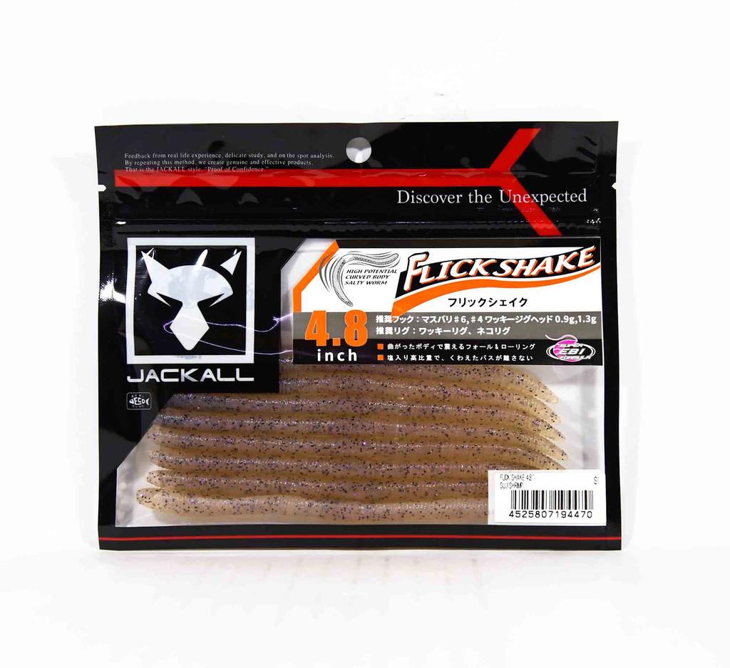 Jackall Soft Lure Flick Shake 4.8 Inches Suji Shrimp (4470)