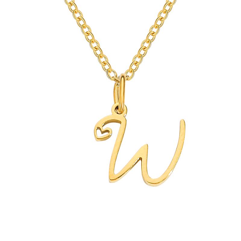 eManco Women's Niche Stainless Steel Letter Clavicle Necklace