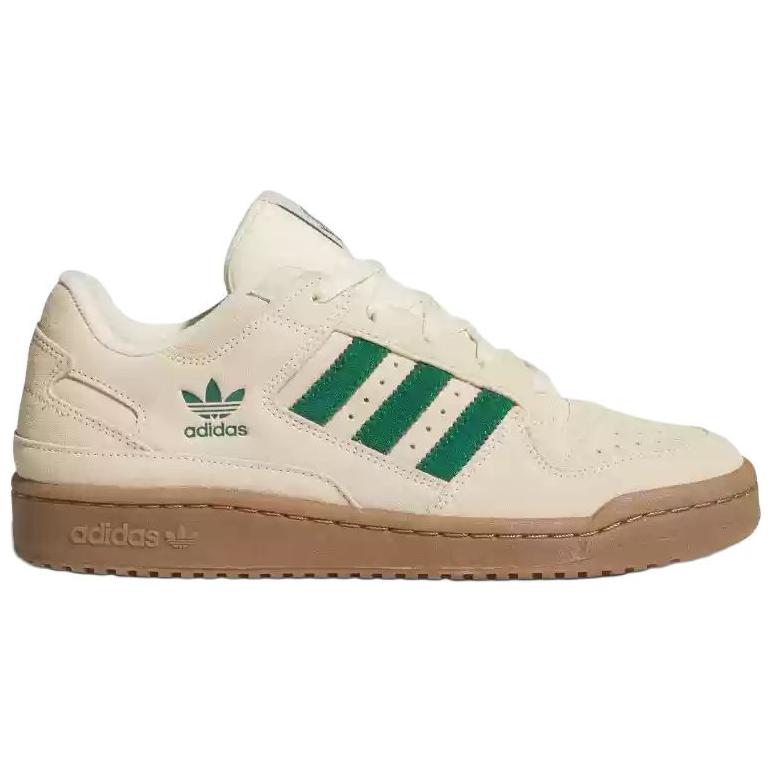 Adidas Forum Low CL Warm Vanilla Dark Green Unisex Sneakers Cream Ivory JR3173