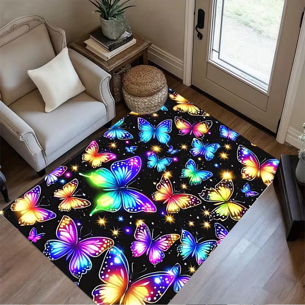 1pc Butterfly Design Home Carpet Non-slip Office Decor Gift Living Room Bedroom