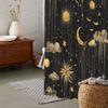 Moon and Sun Cloud Shower Curtain - Vintage Artistic Design, Polyester, 12 Hooks, Machine Washable