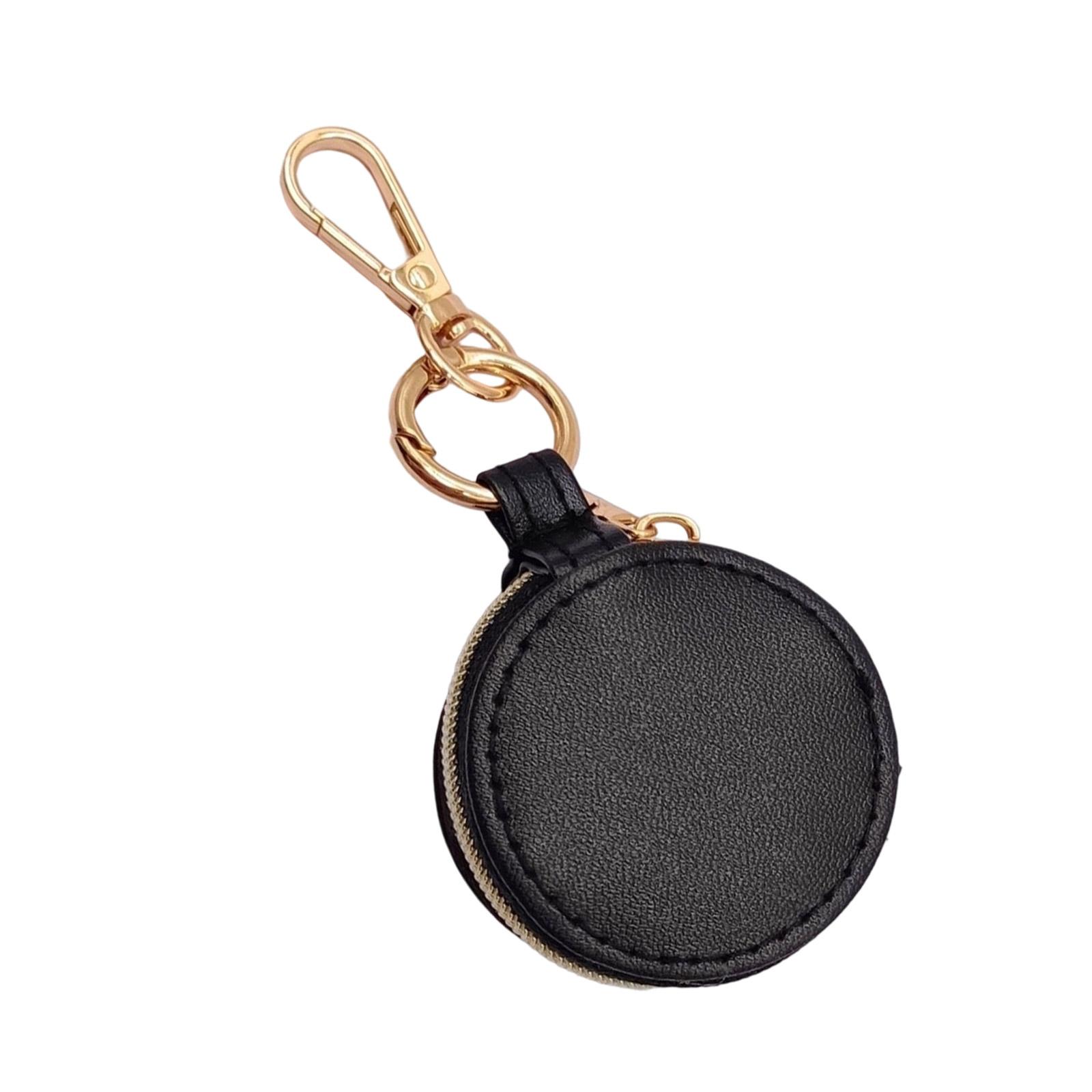 

Мини Брелок Шкатулка для Ювелирных Изделий Портативный Держатель для Колец Дорожный Органайзер Чехол Подвеска для Женщин с Мягкой Подкладкой из ПУ Кожи чёрный