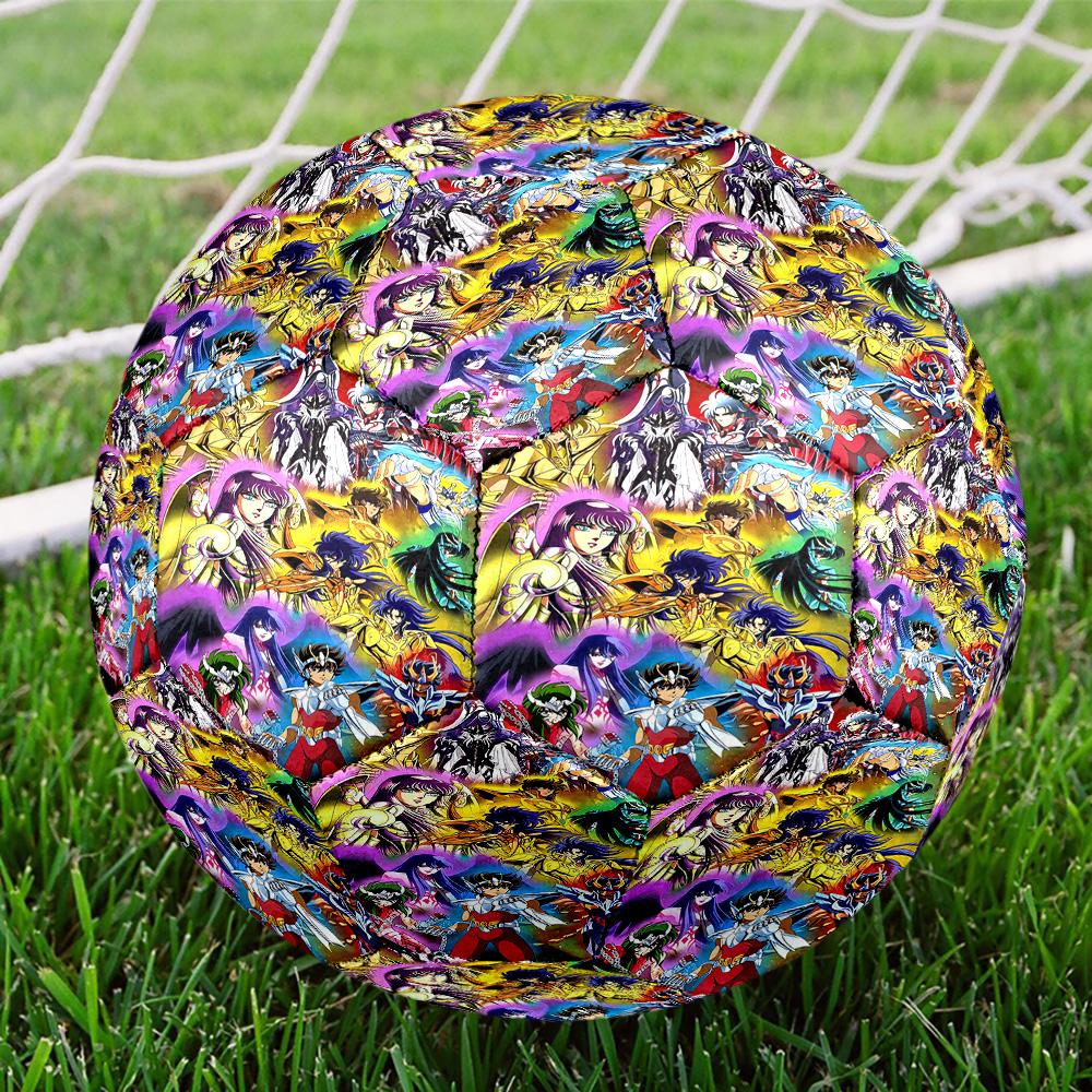 Saint Seiya Indoor Soccer Ball Size 5 Colorful All Ages Machine Stitched PVC Competition Ready Durable High-Bounce