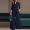 ZANZEA Women Elegant Long Sleeve Thin Cardigan Blazer And Long Pants Casual Two Piece Suit Sets