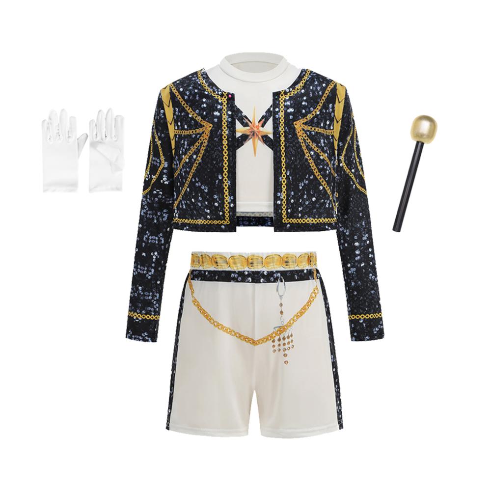 Girl 3PCS Dress Up Popular Korean Music Performance 3D Print Clothing Dance Children Cosplay Singer Show Party Costume