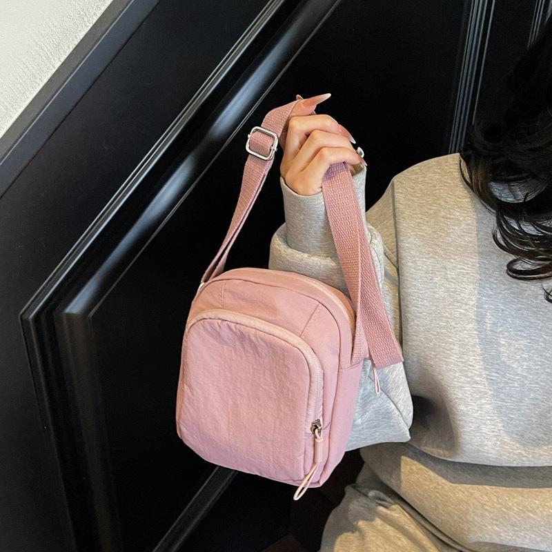Nylon cloth bag women's summer fashion casual versatile shoulder bag wide shoulder strap crossbody small square bag