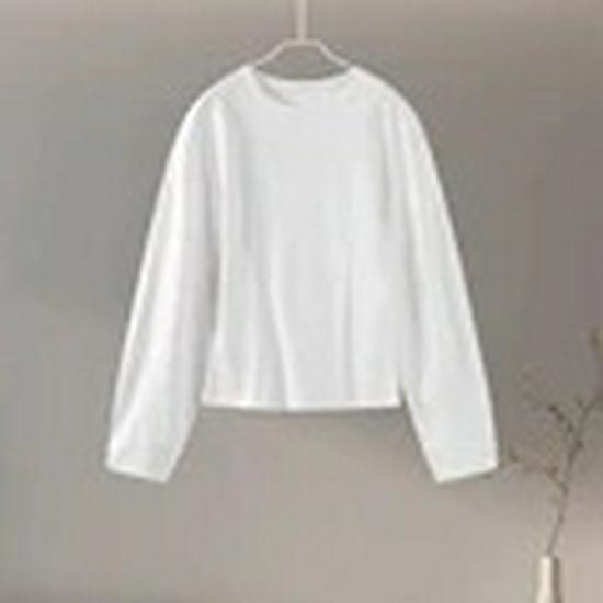 Autumn 2024 Women's Long Sleeve O-Neck Pleated Top & Wide Leg Pants Office Suit