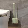 Silicone Wall Mount Toilet Brush Set Quick Dry Drain Base Efficient Gap Cleaning for Bathroom Use