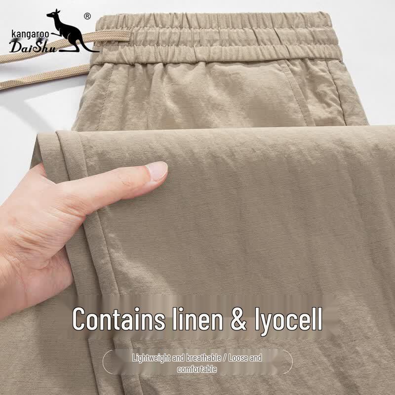 DAISHU Men s Lyocell Linen Blend Casual Pants M