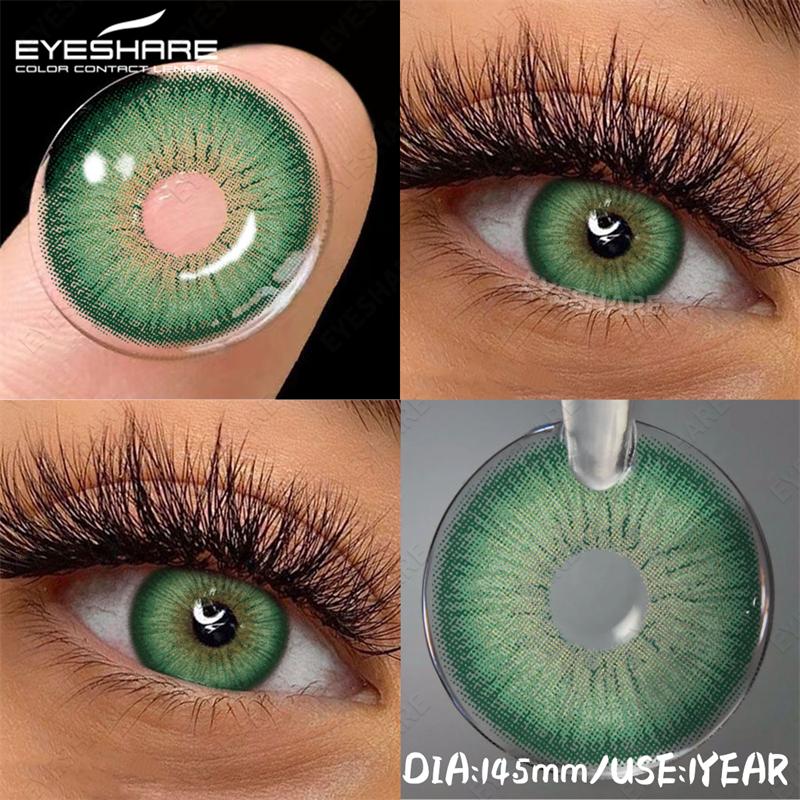 EYESHARE Color Contacts Lenses for Eyes 1Pair Blue Contact Gray Pupils Brown Eye Contacts Beauty Makeup Green Lenses Yearly