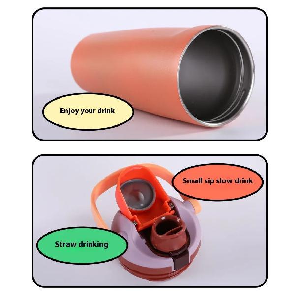 Portable car cup 304 stainless steel insulated cup outdoor cold preservation sports water bottle for cold and heat preservation