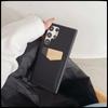 Luxury Solid Color Wallet Card Slot Hard PC Shockproof Phone Case For Samsung S25 Ultra Edge S23 S22 S24 Ultra Plus Bumper Cover