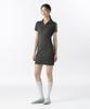 Woman Women'S Slit Neck Lace Trim Polo Dress [Dark Gray/Sky Blue]