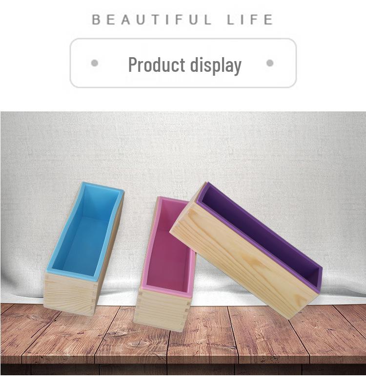 Rectangular Wooden Box and Silicone Soap Mold, 1200g DIY Tool
