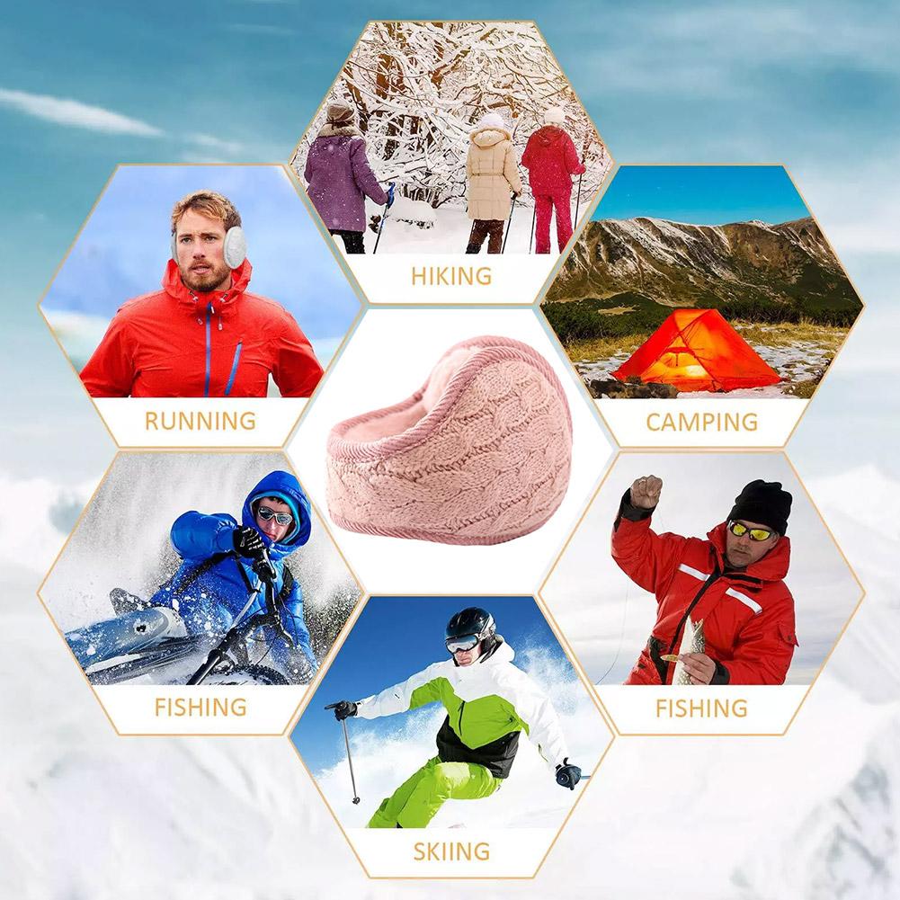 Winterstrick Warme Ohrenschützer Plüsch Faltbare Ohrwärmer Warm Für Männer Design Schutz Hinterkopf-Tragen K2I5