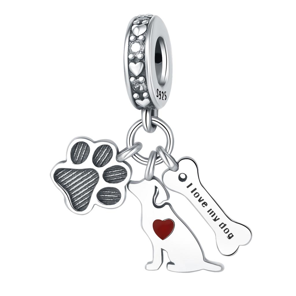 Copper Cat Dog Paw Prints Series Pendant Charms Beads Fit Original Wear Braceletsdiy Jewelry Accessory