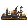 Customizable Ramadans Table Sign Acrylic Gold Silver Hollowed Castles Pattern Islamic Home for Holiday Gifting M68E