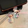Cute 2D Acrylic Dog Phone Dust Plug Pendant For Iphone Samsung Xiaomi Type-C/Ios Interface Cell Dust Plug Accessories