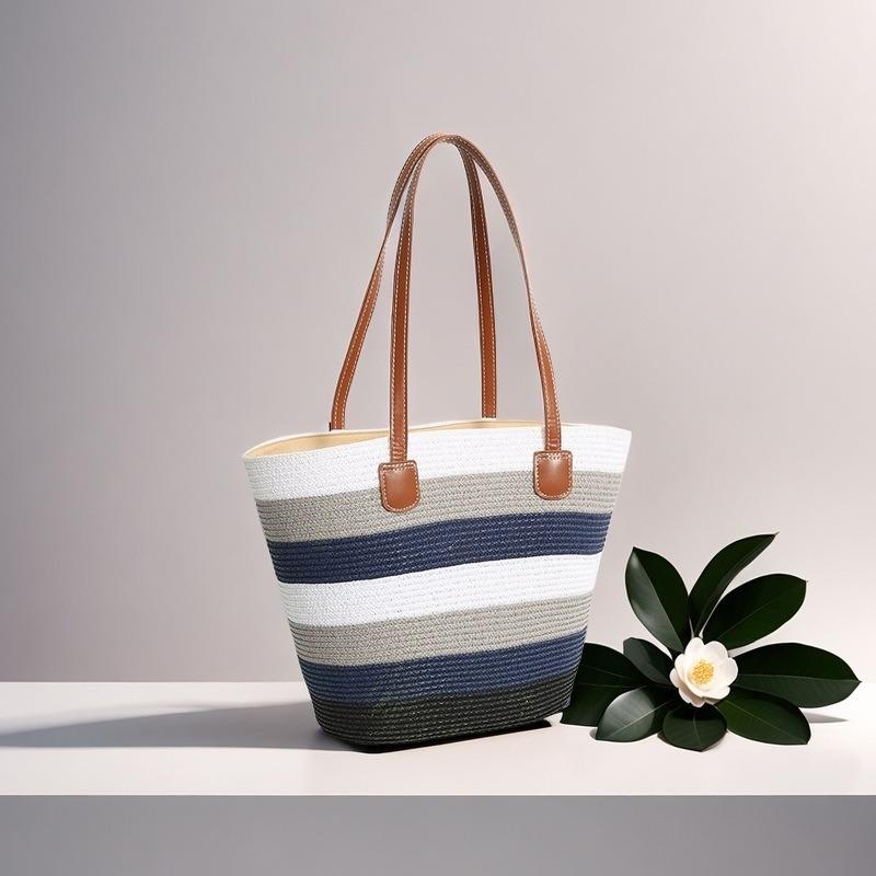 Strohtasche Damen Sommerwind neu Strand Meerseite Outdoor Urlaub Großraum Schultertasche