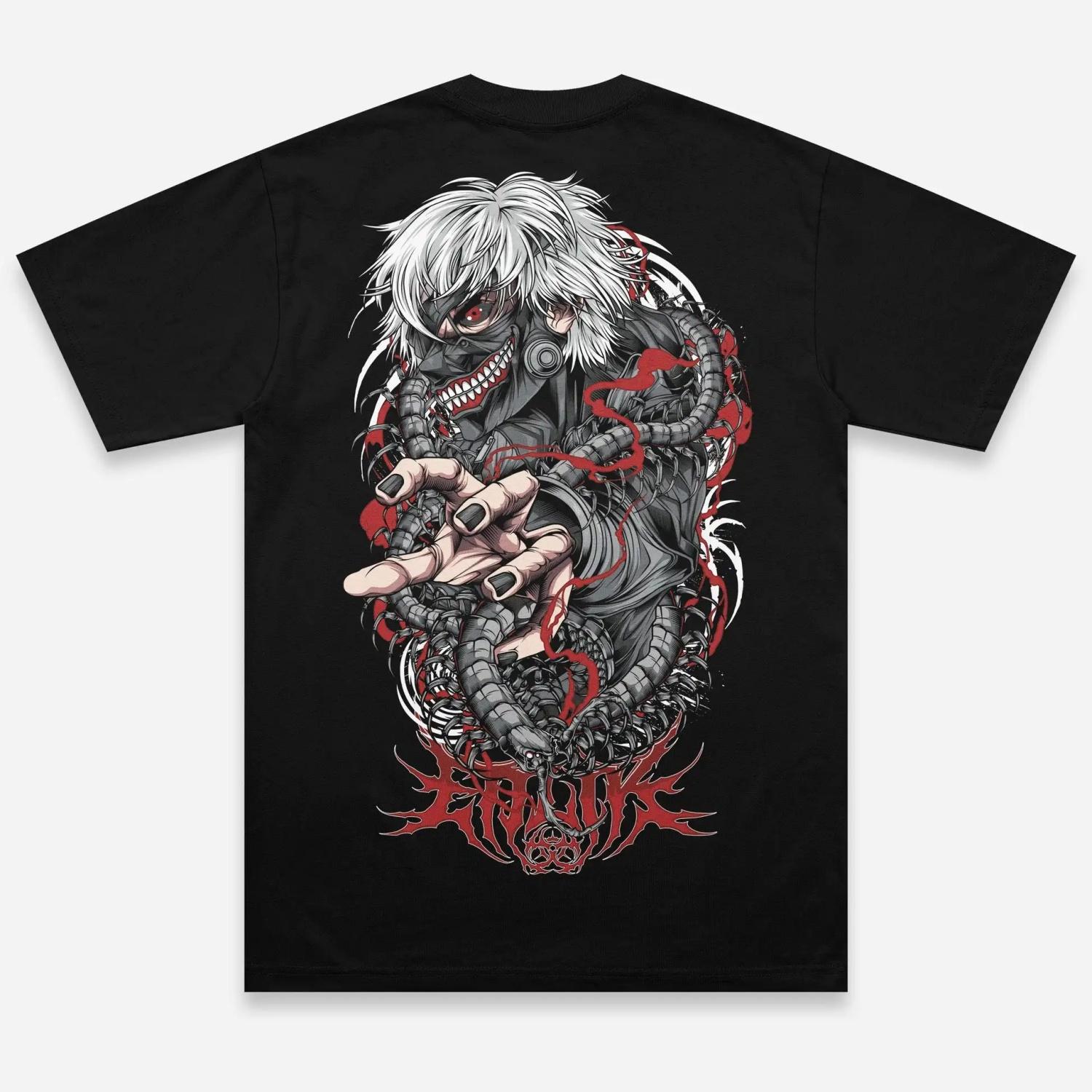 

Аниме Панк Принт Футболка Мужская Женская Новое поступление Футболка Оверсайз Графика Короткий рукав Повседневная Хлопок Трендовая Уличная Хип-хоп Футболка XXXXXL чёрный