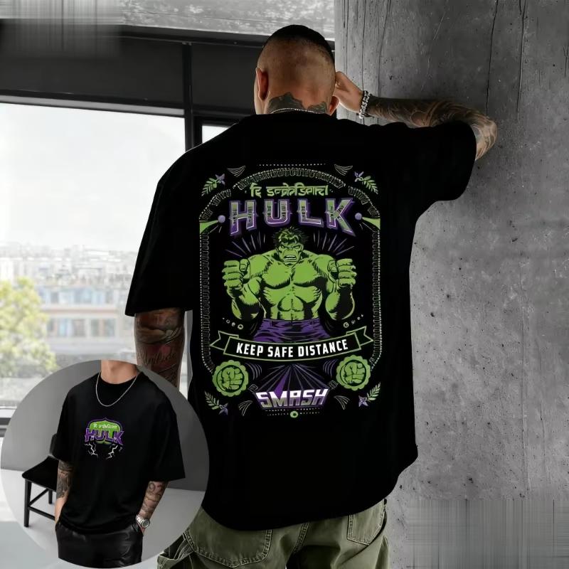 Oversized Marvel Hulk Graphic T Shirt Men Women Short Sleeve Tees Superhero Print Streetwear Top Summer Trend Casual Y2k Clothes M