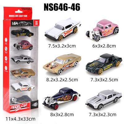 1/64 Scale, 6-piece Box Set, Gift, Ornament, Die-cast Metal, Exquisite Pocket Car, Best Gift, Beautiful 6-piece Family Ornament.