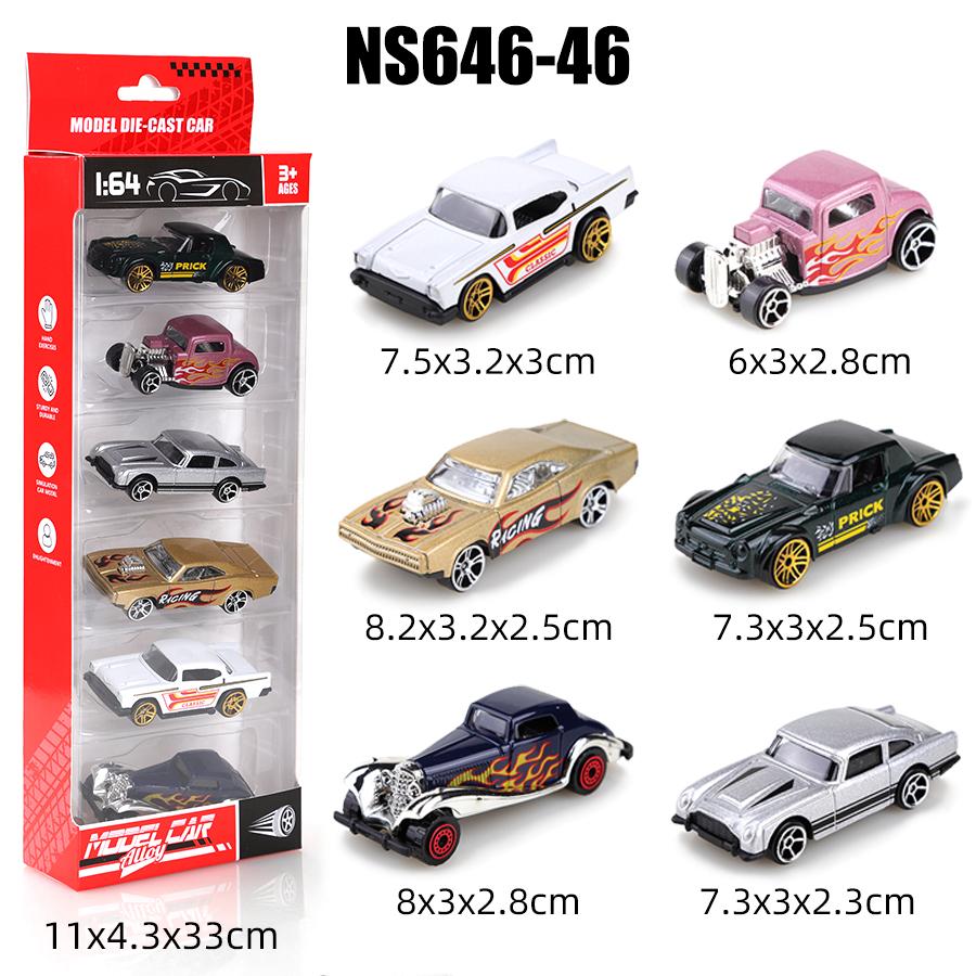 1/64 Scale, 6-piece Box Set, Gift, Ornament, Die-cast Metal, Exquisite Pocket Car, Best Gift, Beautiful 6-piece Family Ornament.
