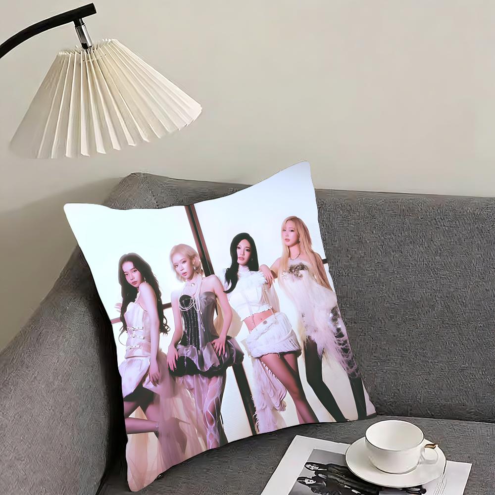 A-Aespa Singer Cushion Cover Pillowcase Ultra Soft Skin Friendly Fabric Cloud Like Comfort & Concealed Zipper