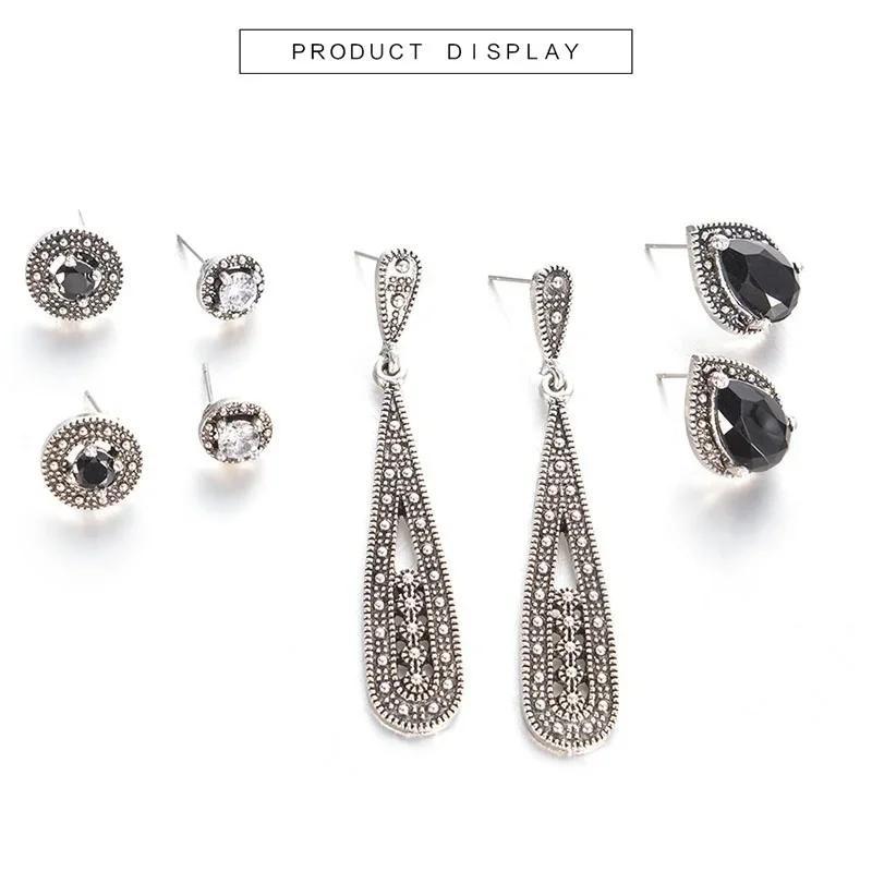 Women Summer Fashion Crystal Bohemian Earring Stud Earrings Boucle D'oreille Jewelry Dazzling Cubic Zirconia Opal Brincos Gifts