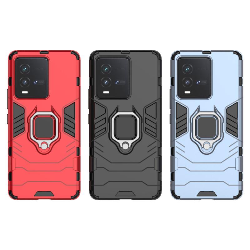 For VIVO iQOO9 iQOO 9T 9 Pro 5g Back Cover Phone Case Shockproof Armor Anti-Fall Metal Ring Holder Magnetic Protect Funda Coque