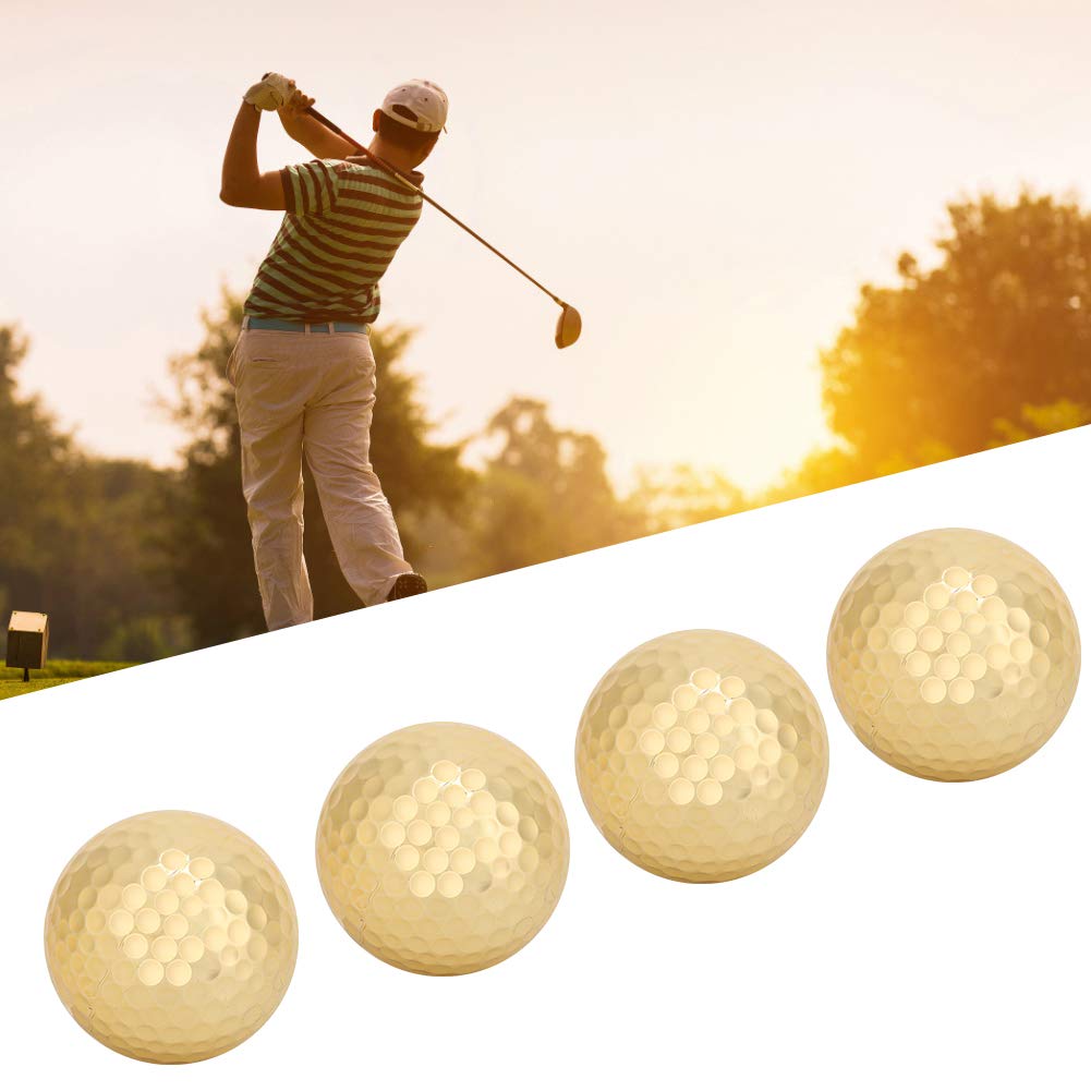 Sparkly Golf High Practice Pack of 4 Electroplated, Gold-Plated Balls, Visibility, Balls,