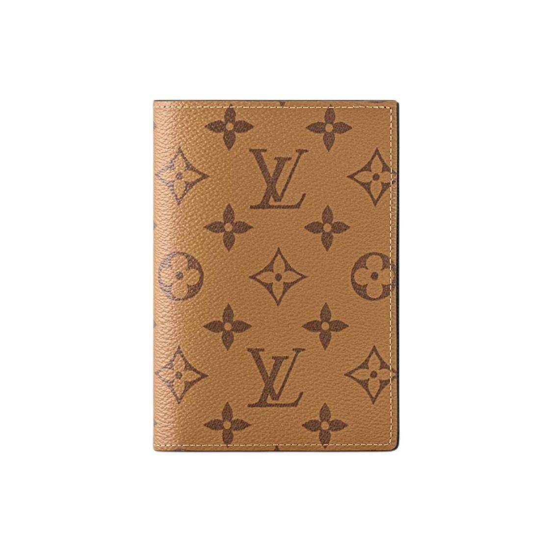 

LOUIS VUITTON MONOGRAM REVERSE З принтом бренду, клапан, покритий полотно, тримач для паспорта, унісекс, хакі Gift Set (Basic Set+Original Box&Handbag） коричневий