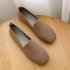 Women's Plus Size Knitted Loafers - Square Toe Flat Shoes for Spring/Autumn