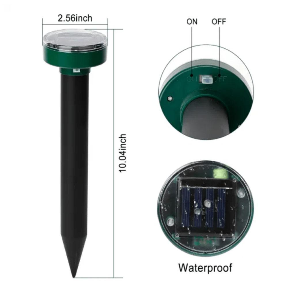 Solar Ultrasonic Rat Repellent Built-in Buzzer Outdoor Ultrasonic Garden Lawn LED Electronic Breeding Snake Repellent