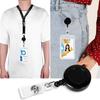 Retractable ID Card Holder with Neck Strap Long Lanyard for Women Men Office Worker Business Supplies