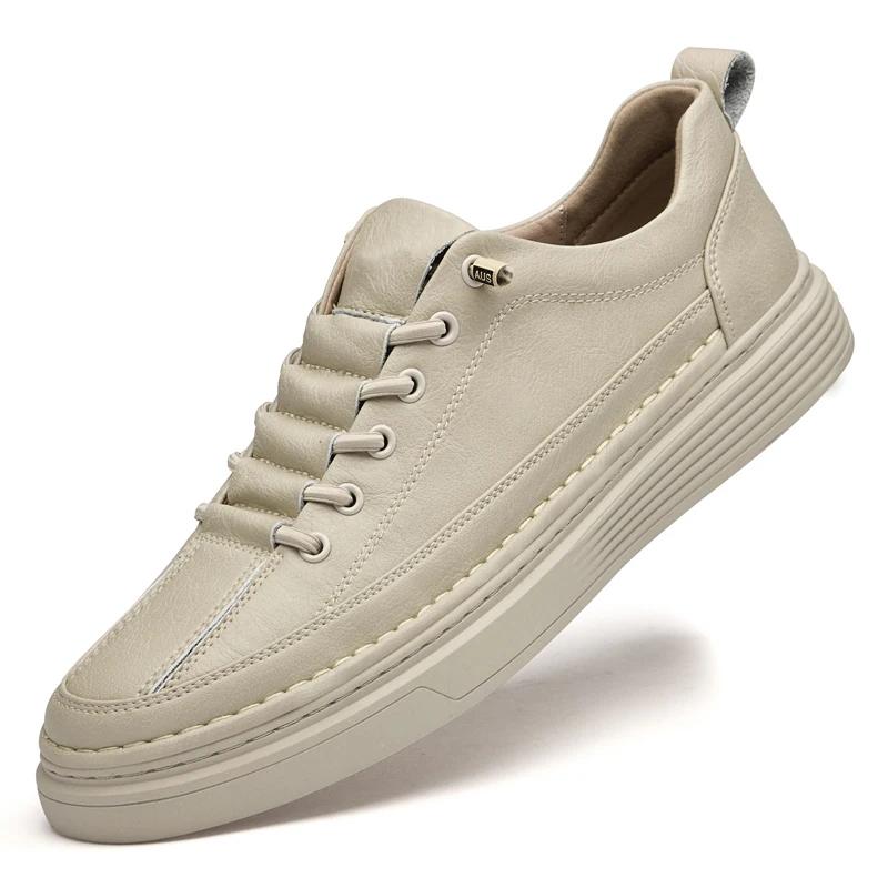 Genuine Leather Mens Casual Shoes New Luxury Handmade Fashion Sneakers Classic Designer Shoes Outdoor Walking Skateboard Shoes