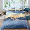 Snow Mountain Duvet Cover Set 3D Sea Waves Bedding Set Landscape King Size Comforter Cover Nature Scenery Polyester Quilt Cover